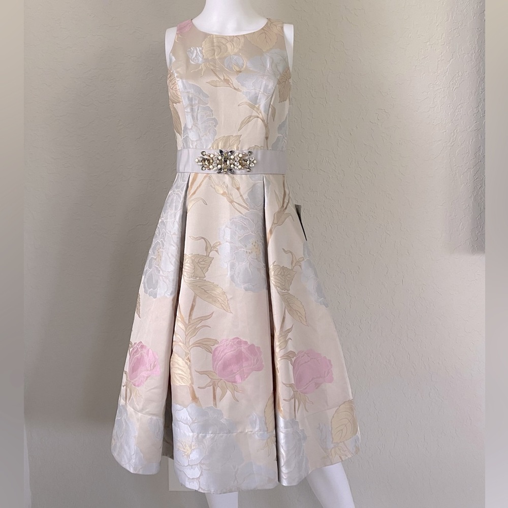 Eliza J Gown Dress Rhinestones Open Back New